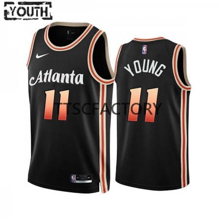 Maillot Enfant Atlanta Hawks Trae Young 11 Nike 2022-23 City Edition Noir Swingman
